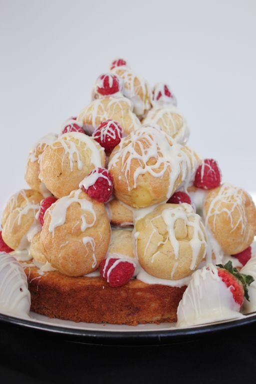 White Chocolate and Raspberry Croque en Bouche