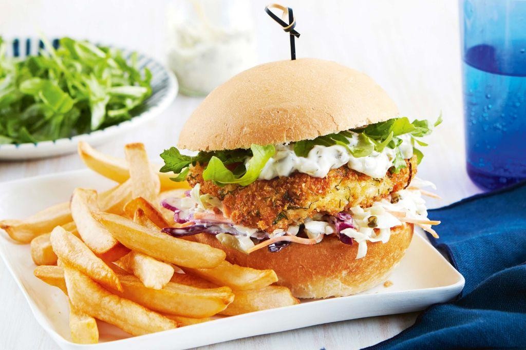 White Fish Burgers with Tartar Sauce