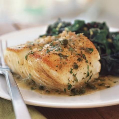 White Fish with Lemon Caper Sauce