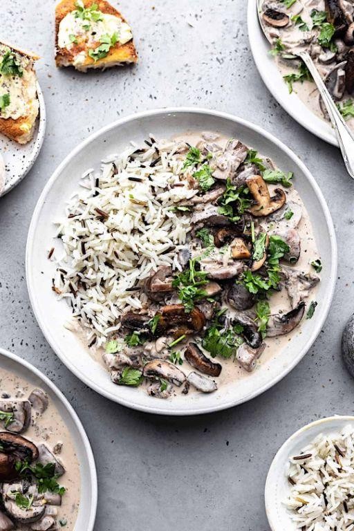 White Mushroom Stroganoff