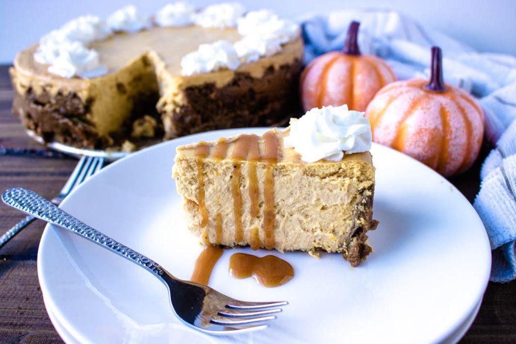 Whole Pumpkin Cheesecake with Gingersnap Crust