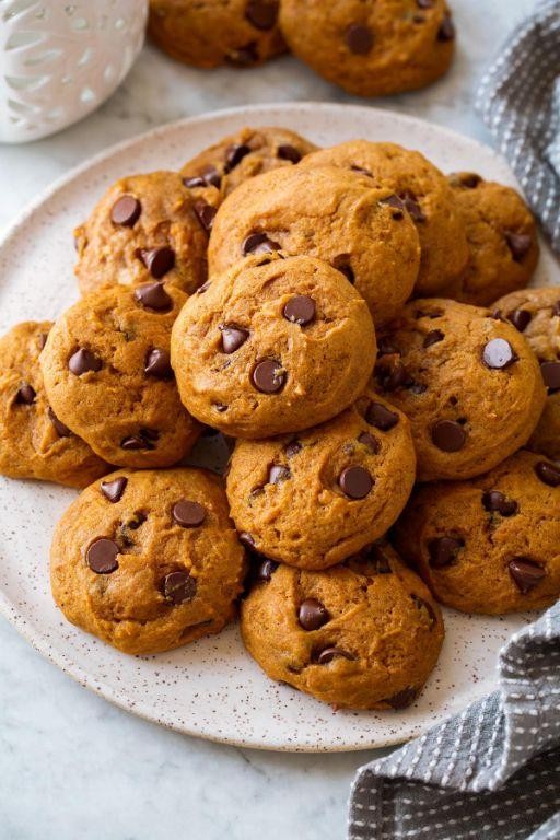 Whole Pumpkin Cookies with Chocolate Chips