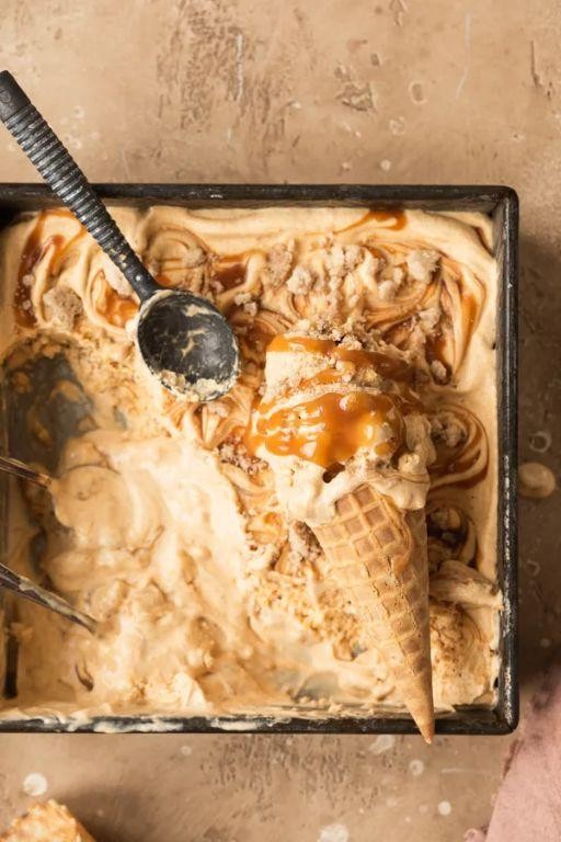 Whole Pumpkin Ice Cream with Caramel Swirl