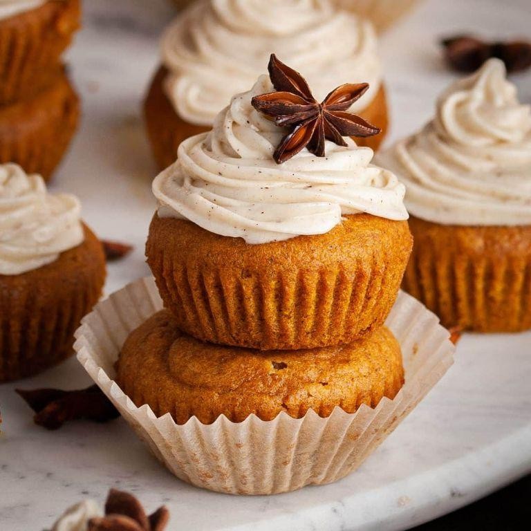 Whole Pumpkin Muffins with Cream Cheese Frosting