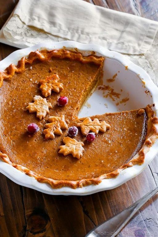 Whole Pumpkin Pie with Cinnamon and Nutmeg