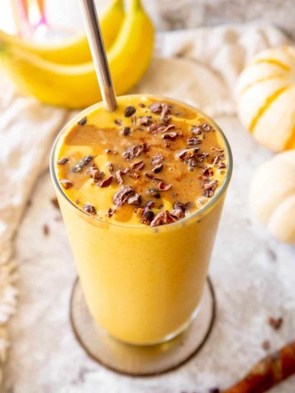 Whole Pumpkin Smoothie with Banana and Almond Milk