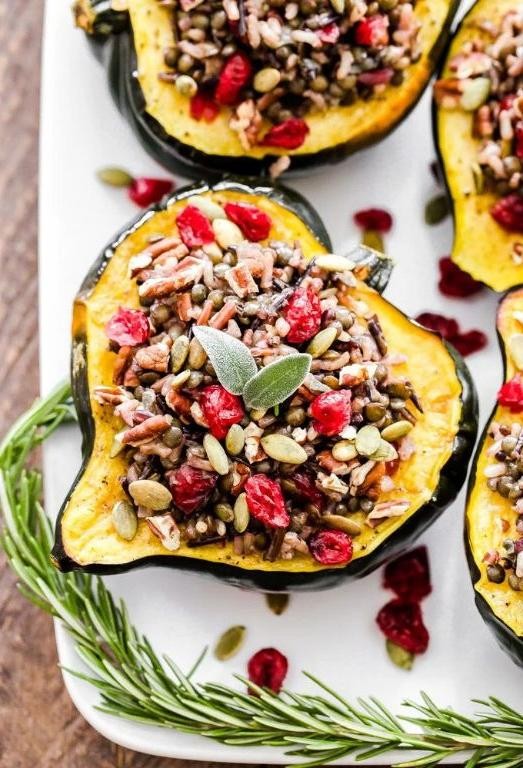 Wild Rice and Cranberry Stuffed Patty Pan Squash