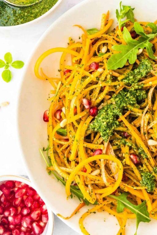 Yellow Squash Noodles with Pesto