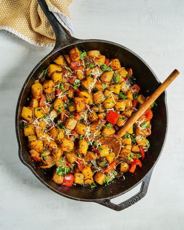 Yukon Gold Potato Hash with Peppers and Onions