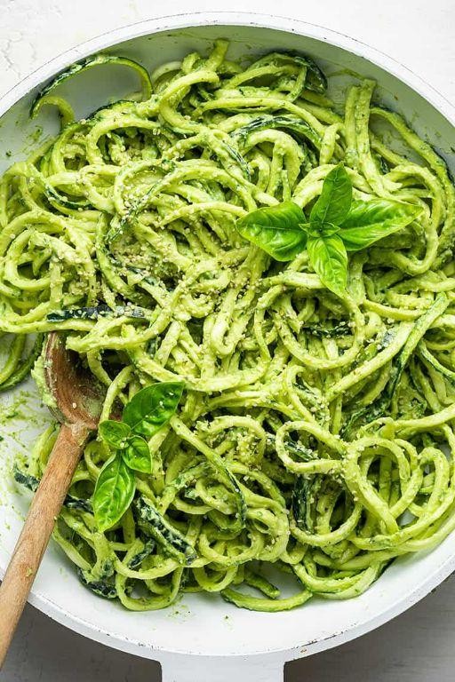 Zucchini Noodles with Avocado Pesto