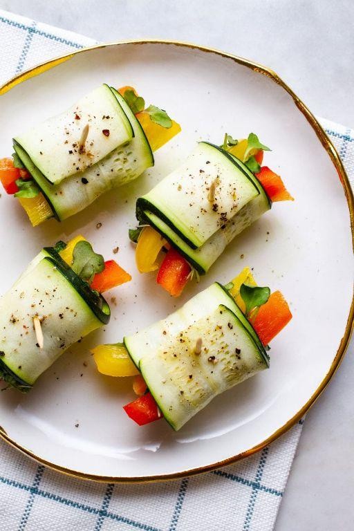 Zucchini and Carrot Veggie Wrap with Pesto
