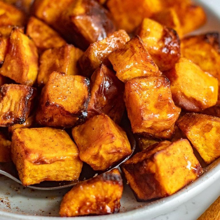 Air Fryer Sweet Potato Cubes with Cinnamon
