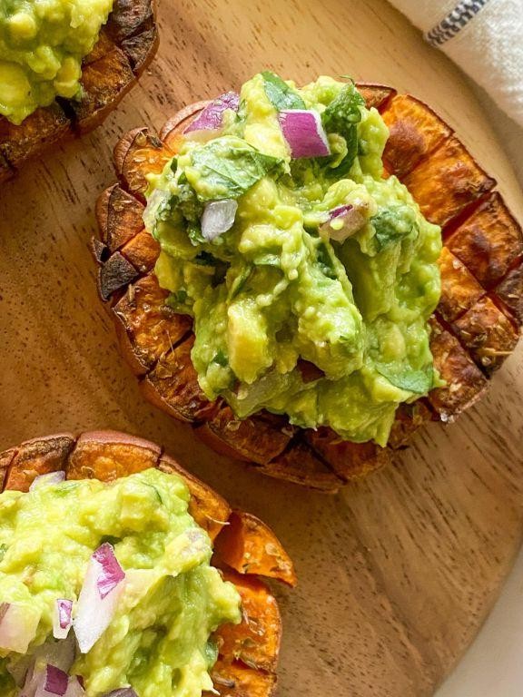 Air Fryer Sweet Potato Rounds with Avocado
