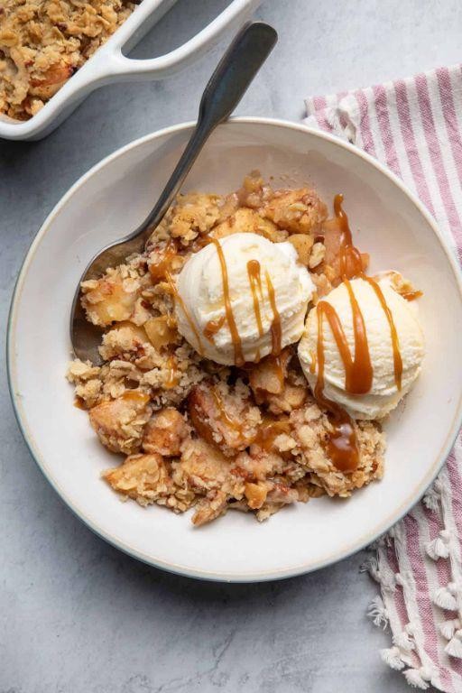 Apple Crisp with Vanilla Ice Cream