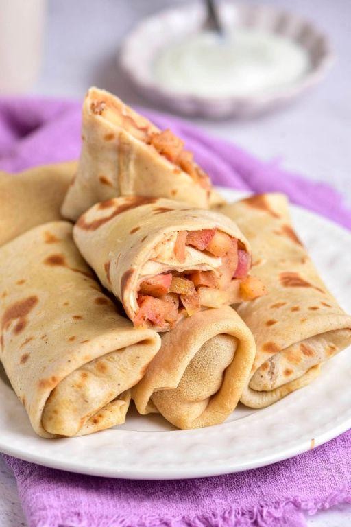 Apple and Ham Stuffed Crepes
