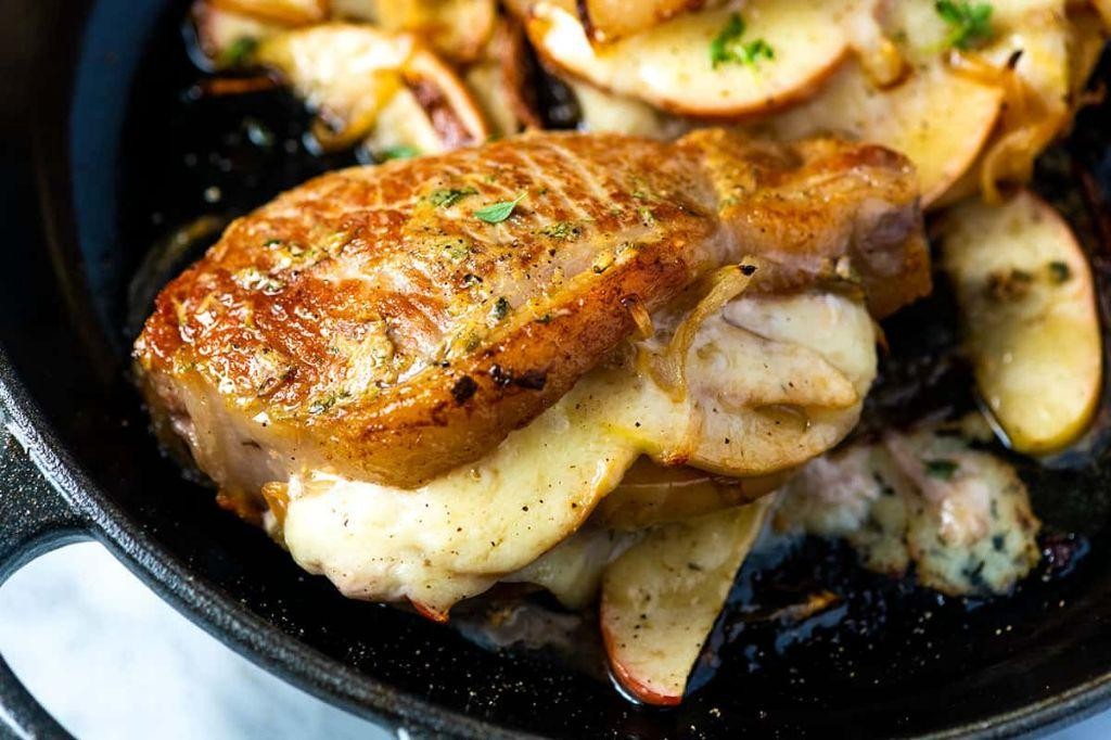 Apple and Onion Stuffed Pork Chops