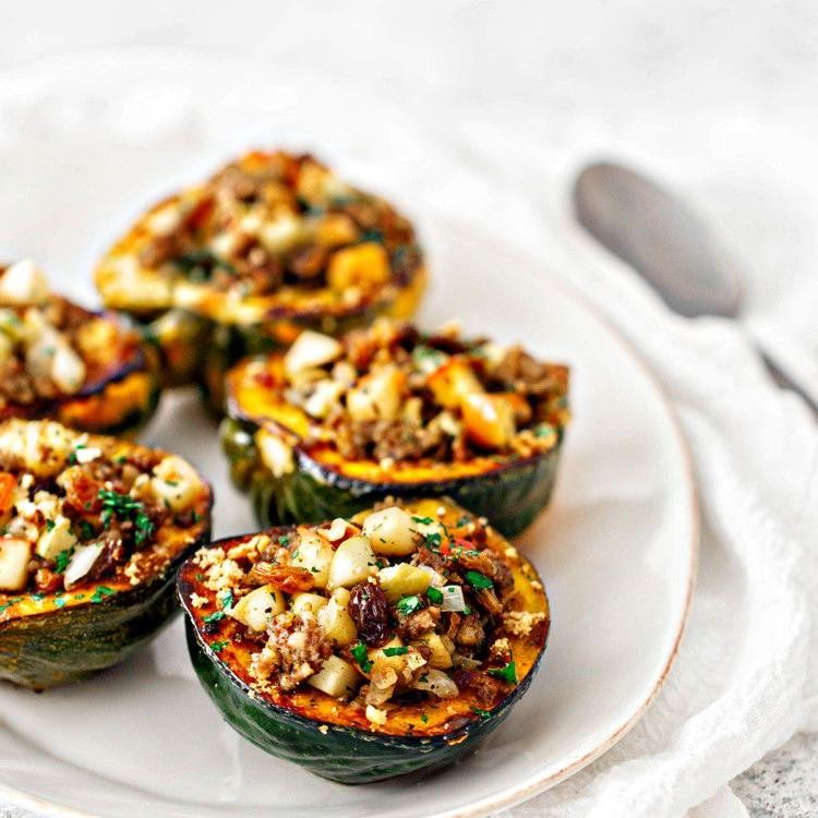 Apple and Pecan Stuffed Acorn Squash