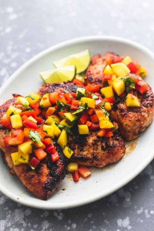Barbeque Baked Chicken with Mango Salsa