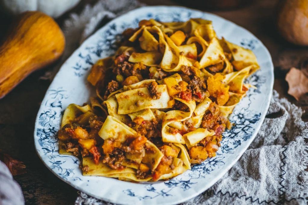 Butternut Squash and Ground Beef Bolognese