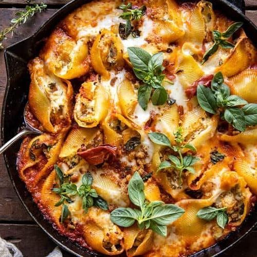 Butternut Squash and Ground Beef Stuffed Shells