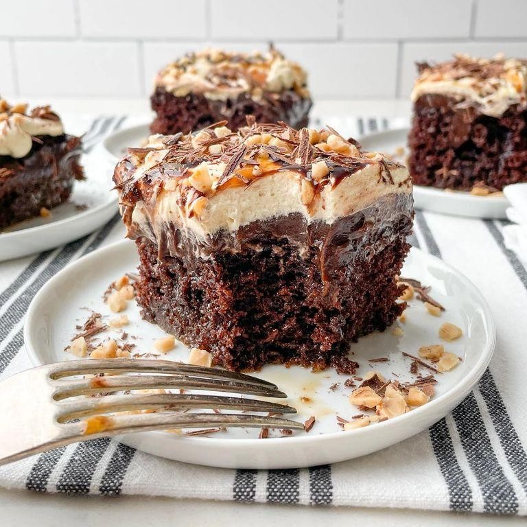 Chocolate Caramel Poke Cake