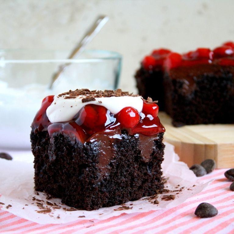 Chocolate Cherry Poke Cake