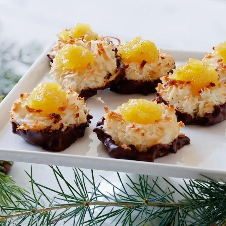 Chocolate Coconut Macaroons with Pineapple