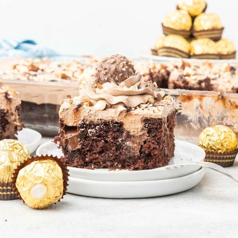 Chocolate Hazelnut Poke Cake