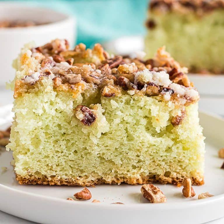 Chocolate Pistachio Poke Cake