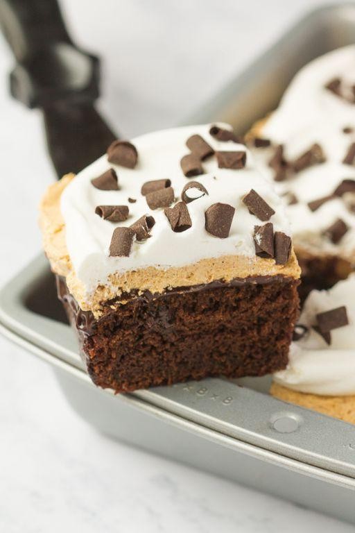 Chocolate Pumpkin Poke Cake