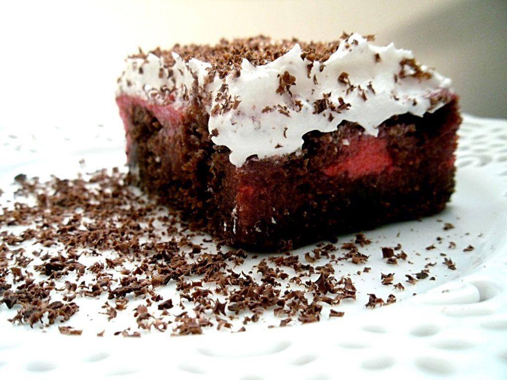 Chocolate Raspberry Poke Cake