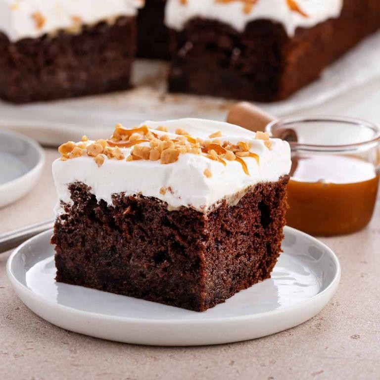 Chocolate Toffee Poke Cake