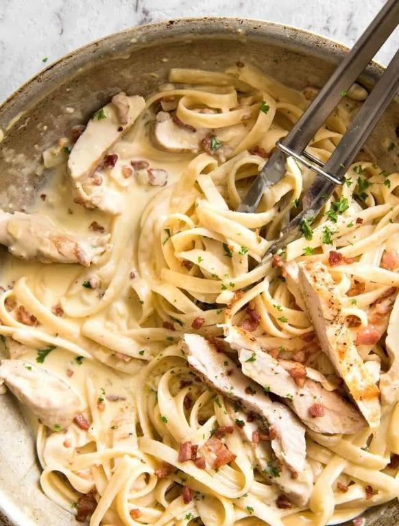 Cream of Chicken and Bacon Pasta