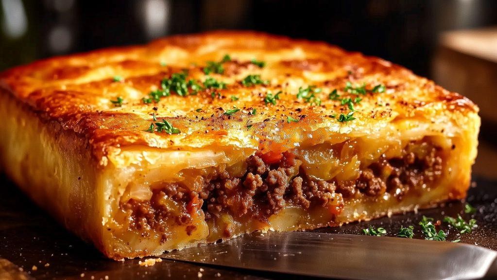 Delicious Hamburger and Cabbage Pie