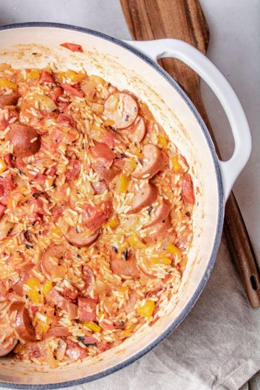 Dutch Oven Ground Beef and Sausage Jambalaya
