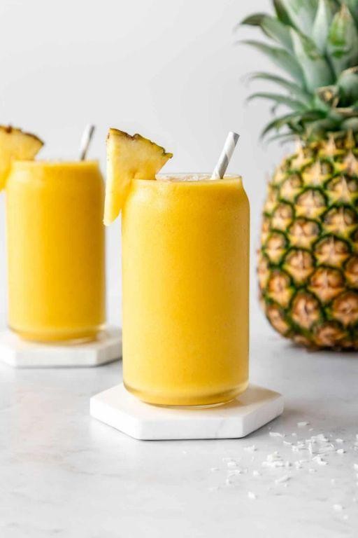 Frozen Pineapple and Coconut Milk Smoothie