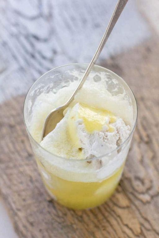 Frozen Pineapple and Ginger Ale Float
