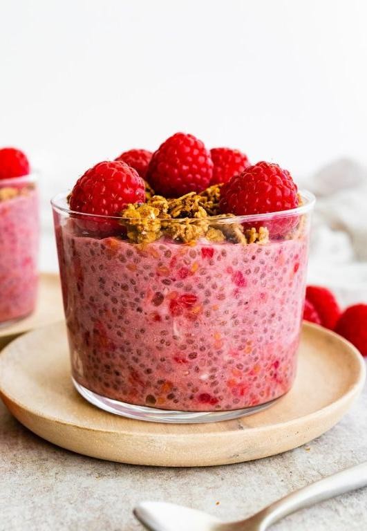 Frozen Pineapple and Raspberry Chia Pudding