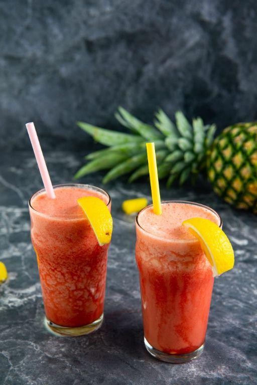 Frozen Pineapple and Strawberry Lemonade
