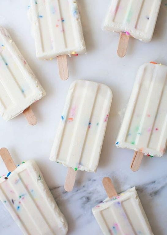 Funfetti Cake Mix Popsicles
