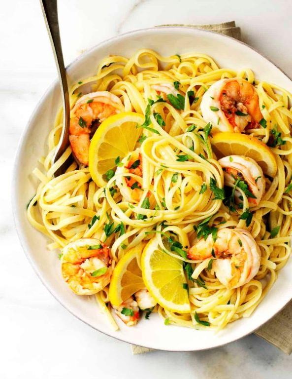 Fusilli with Shrimp and Lemon Butter Sauce