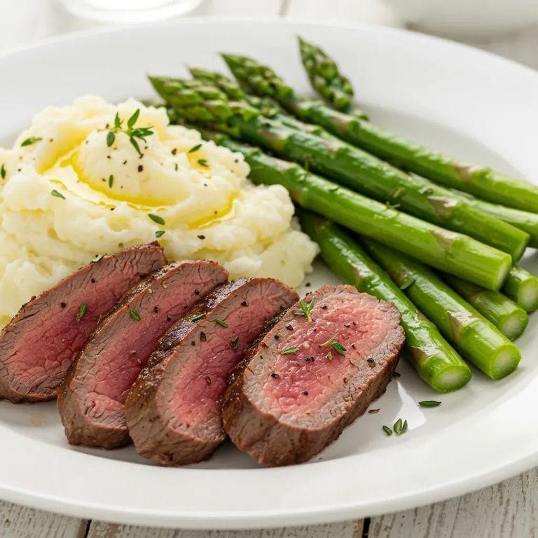 Grilled Beef Tenderloin with Garlic Mashed Potatoes