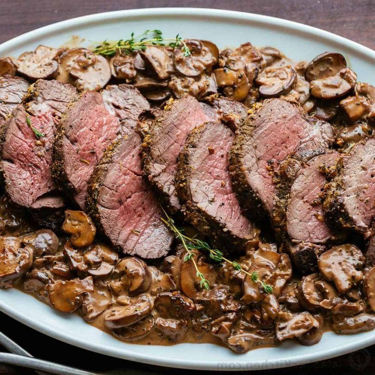 Grilled Beef Tenderloin with Mushroom Sauce