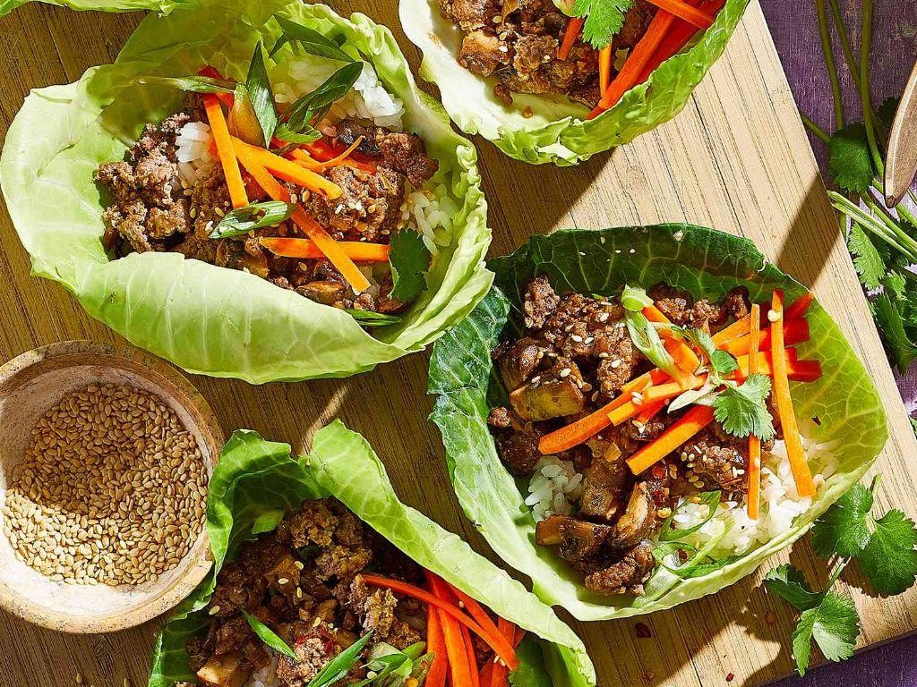 Healthy Hamburger and Cabbage Wraps