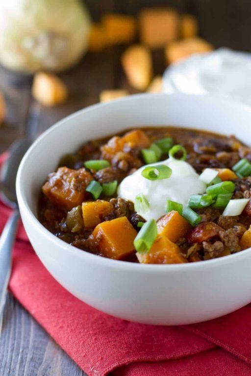 Hearty Butternut Squash and Ground Beef Chili