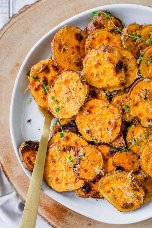 Herbed Air Fryer Sweet Potato Slices