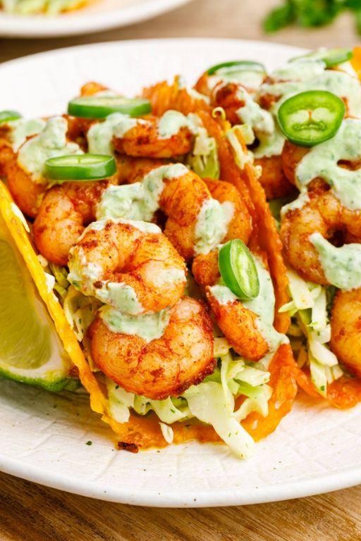 Keto Shrimp Tacos with Cheese Shells