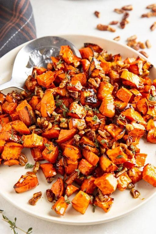 Maple Glazed Air Fryer Sweet Potatoes