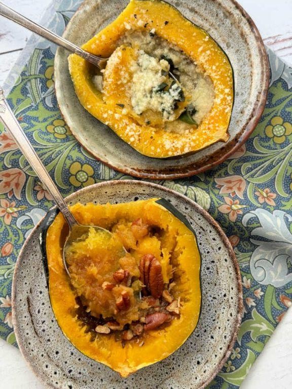 Microwave Acorn Squash and Apple Medley