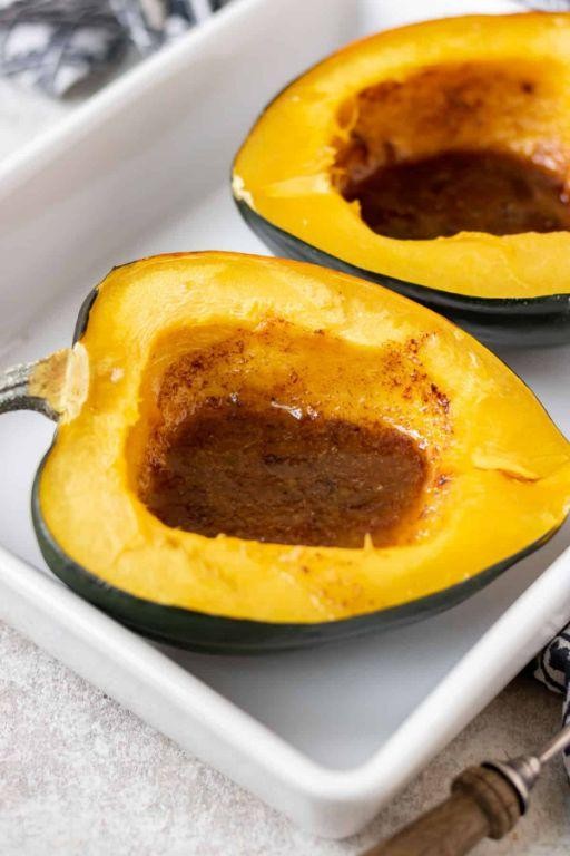 Microwave Acorn Squash with Maple Syrup